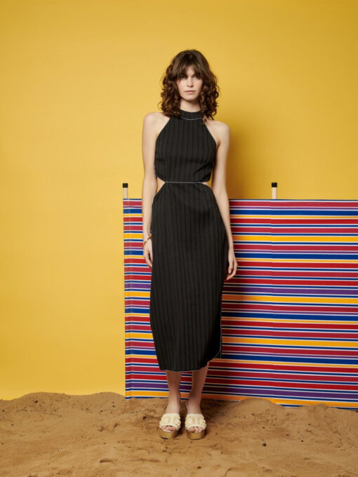 Ghospell  Sylvie Stripe Cut Out Midi Dress - Image 2