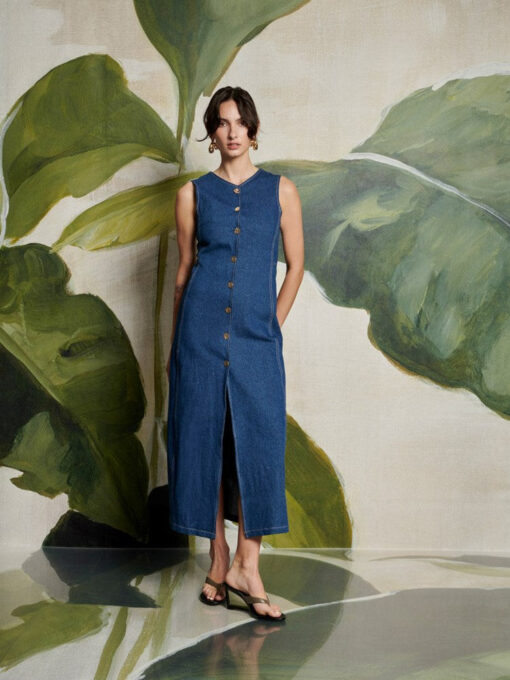 Ghospell  Teo Denim Midi Dress - Image 2