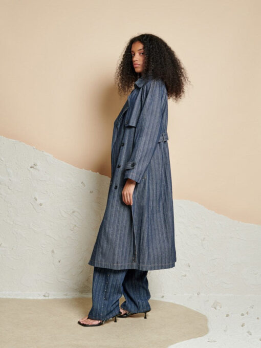 Ghospell  Blakely Denim Trench Coat - Image 3