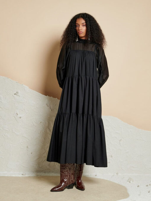 Ghospell  Harriet Tiered Midi Dress