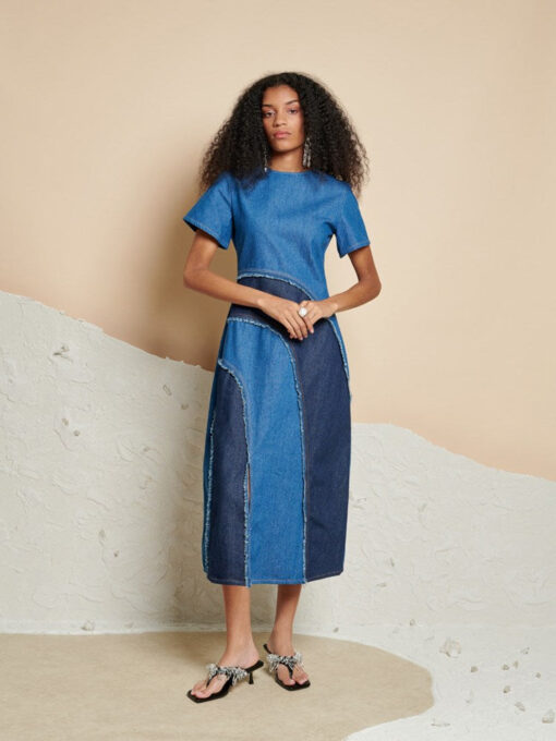 Ghospell  Alba Denim Midi Dress - Image 2