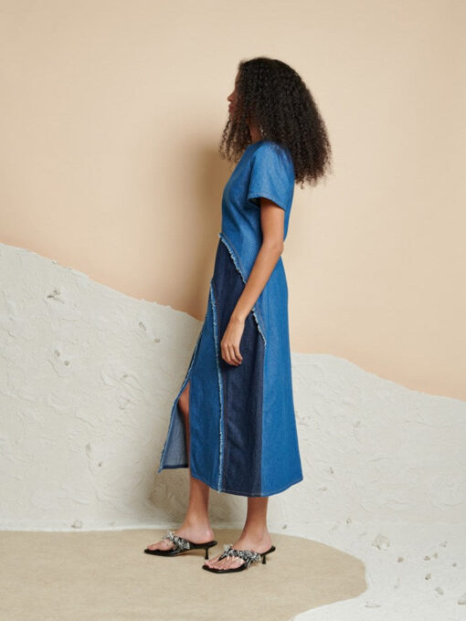 Ghospell  Alba Denim Midi Dress - Image 3