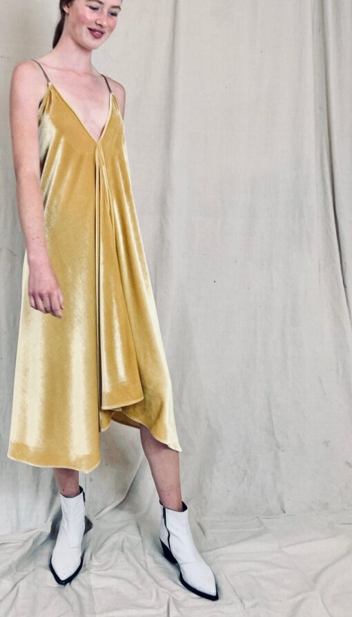 Anderst Isabel Velvet Halter Dress - Yellow - Image 2