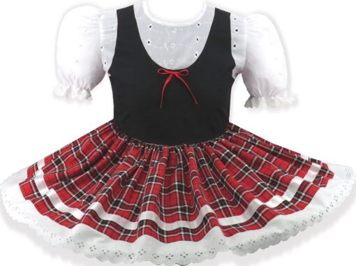 Midge Custom Fit Little Red Plaid Schoolgirl Adult Little Girl Sissy Dress Leanne's