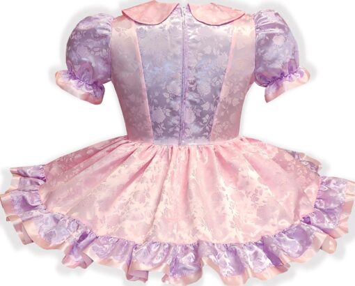 Judy Custom Fit Pink Lavender Roses Adult Sissy Dress by Leanne's - Image 2