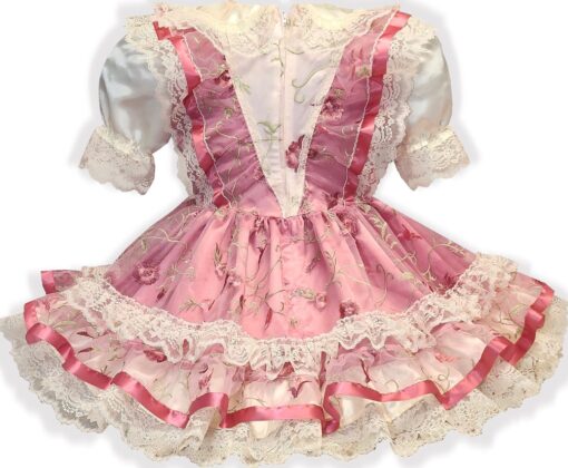 Stephanie Custom Fit Embroidered Roses Adult Sissy Dress by Leanne's - Image 2