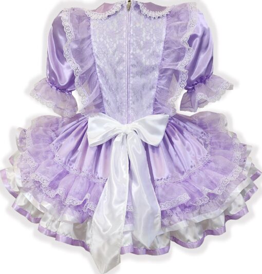 Tara Custom Fit Lavender Satin & Lace Adult Sissy Dress by Leanne's - Image 2