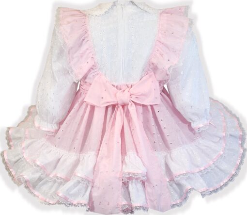 Farah Custom Fit Pink Eyelet Empire Waist Adult Baby Little Girl Sissy Dress by Leanne's - Image 2