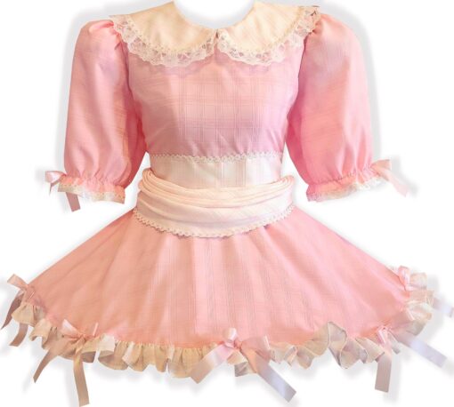 50" Ready to Wear Pink Dress with Huge Hair bow Adult Sissy Dress by Leanne's