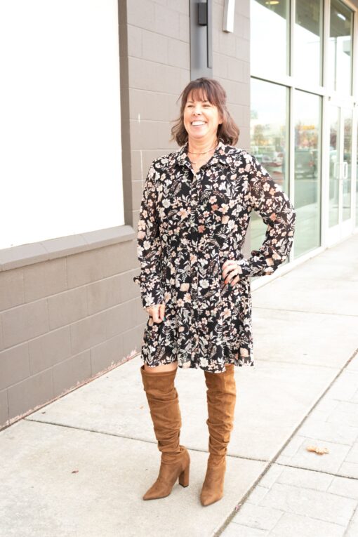 Stone Floral Mini Dress