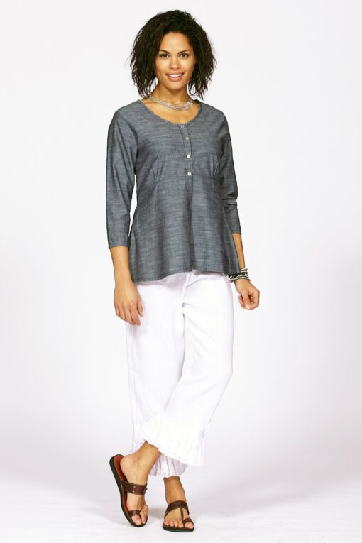 button front linen tunic - Image 4