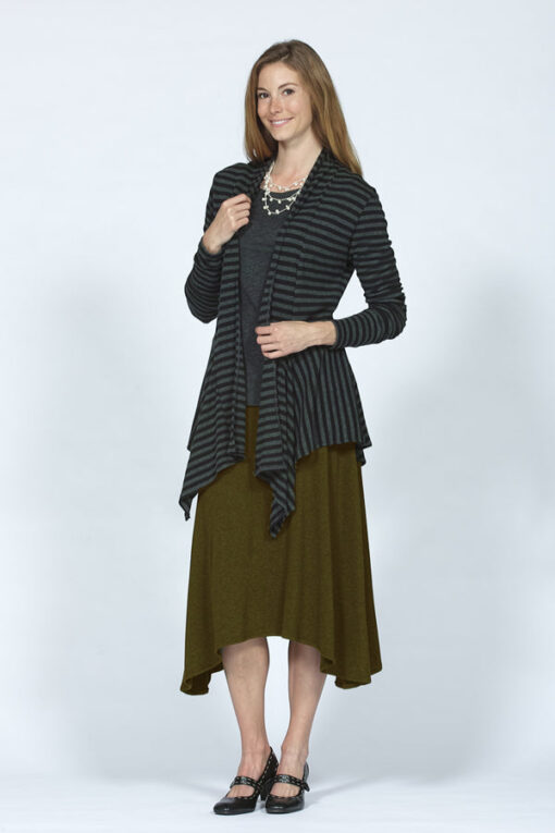 asymmetrical hem knit skirt