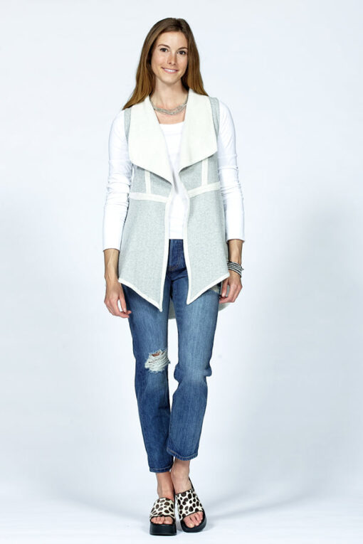 cotton herringbone vest