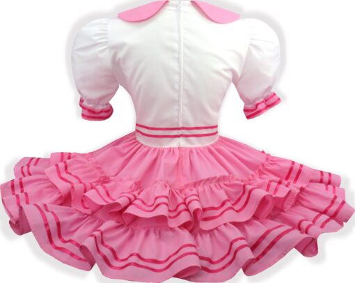 Elle Custom Fit Pink & White Cotton Adult Little Girl Sissy Dress by Leanne's - Image 2