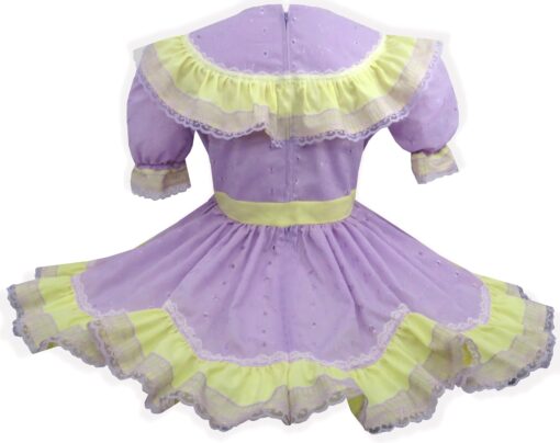 Violet Custom Fit Eyelet Ruffles Bows Adult Little Girl Sissy Dress by Leanne's - Image 2