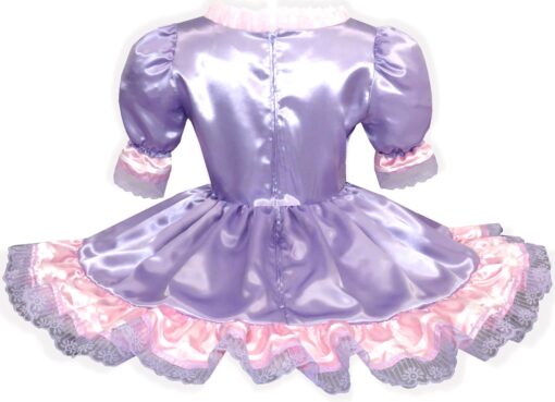 Klara Custom Fit Pink & Lilac Satin Adult Sissy Fantasy Dress by Leanne's - Image 2