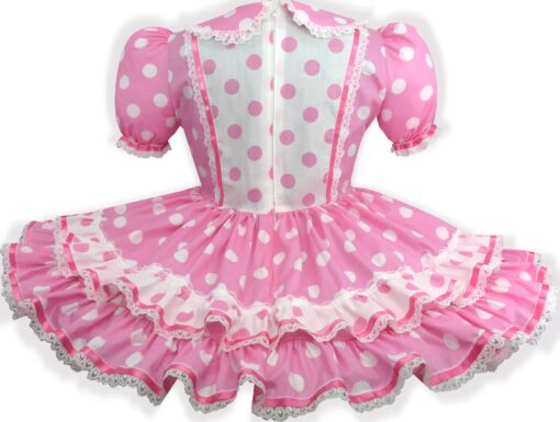 Shirley Custom Fit Pink Cotton Polka Dots Adult Sissy Dress by Leanne's - Image 2