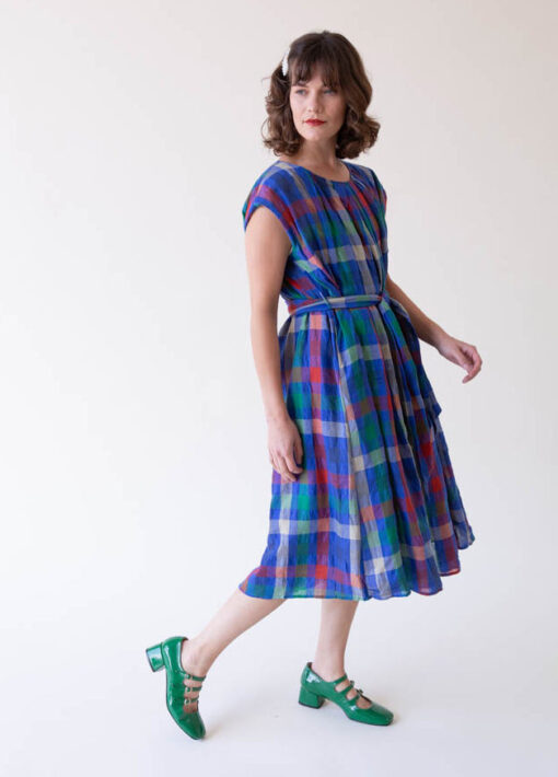 Amente Pleated Tie Knee Dress