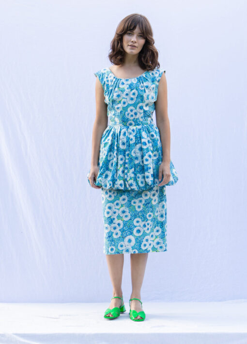 Floral Peplum 50's Dress - Image 2