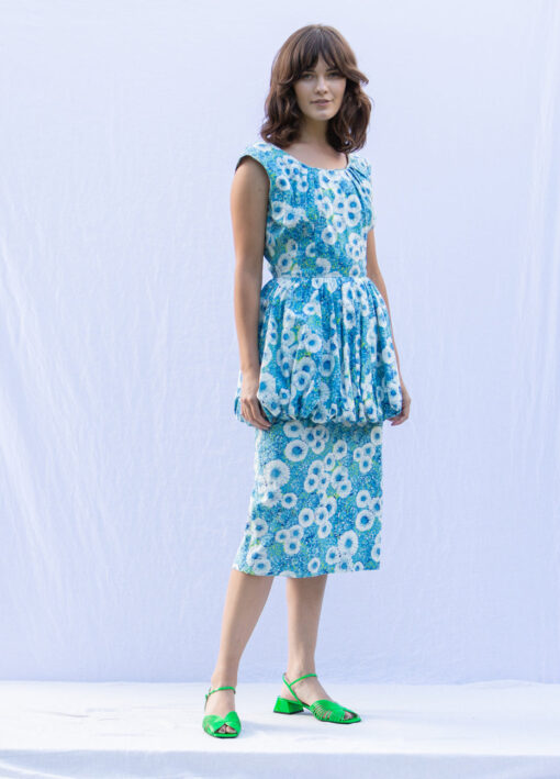 Floral Peplum 50's Dress - Image 3