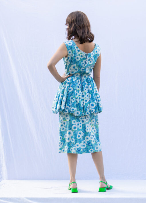 Floral Peplum 50's Dress - Image 5