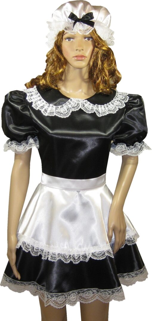 Josie 3 pc Custom Fit Satin French Maid Adult Sissy Dress by Leanne's - Image 2