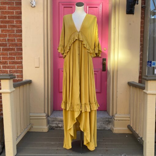 Free People yellow long dress size M