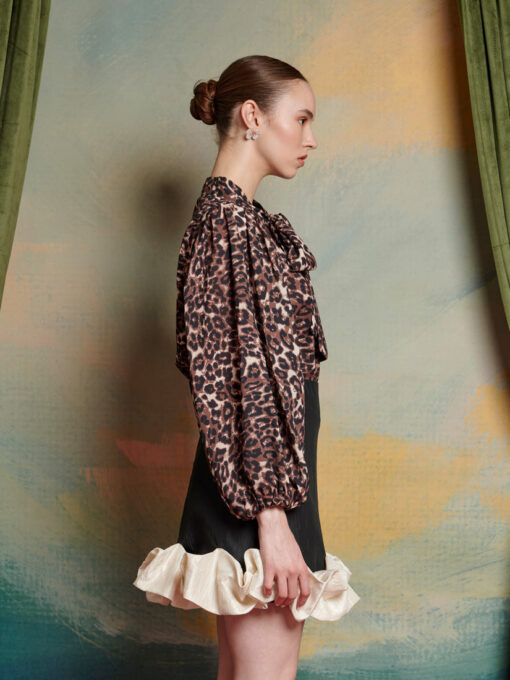 Lise Leopard Bow Blouse - Image 2