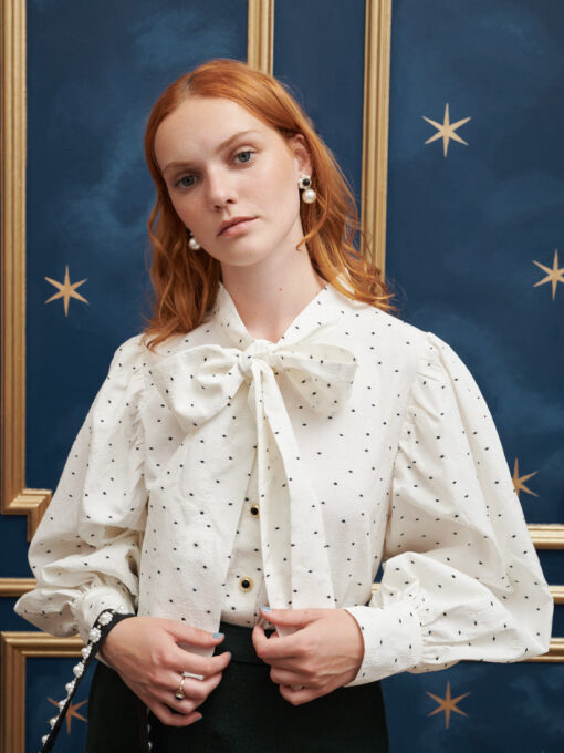 Rosetta Jacquard Bow Blouse - Image 5