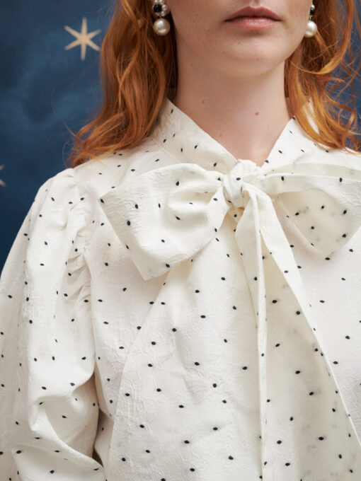 Rosetta Jacquard Bow Blouse - Image 6