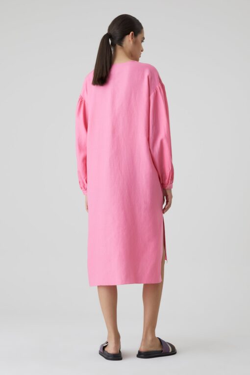 pink lilies puff sleeve dress - Image 2