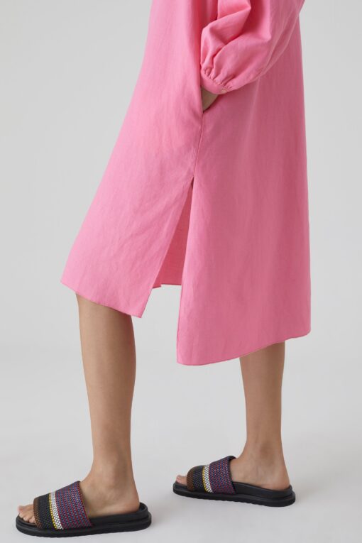 pink lilies puff sleeve dress - Image 4