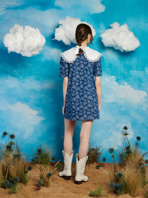 Wildflower Denim Mini Dress - Image 3