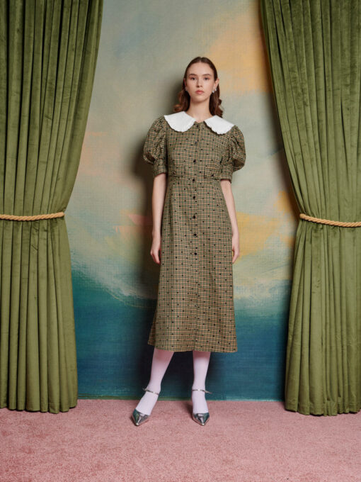 Pine Check Midi Dress - Image 4