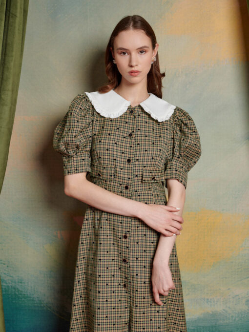 Pine Check Midi Dress - Image 5