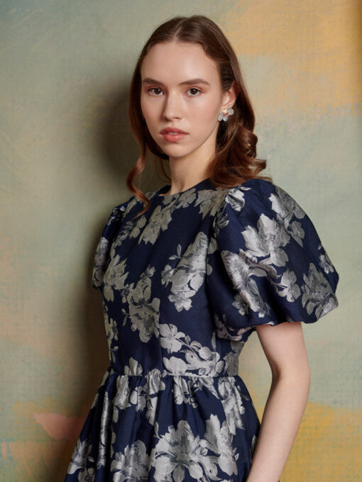 Natalia Floral Jacquard Dress - Image 5