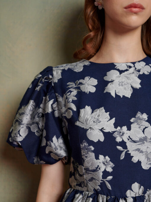 Natalia Floral Jacquard Dress - Image 6