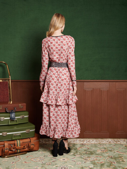 Lattice Floral Midi Dress - Image 3