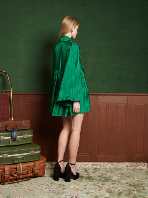 Emerald Bow Mini Dress - Image 3