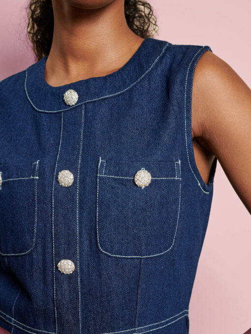 DREAM Rosie Denim Mini Dress - Image 6