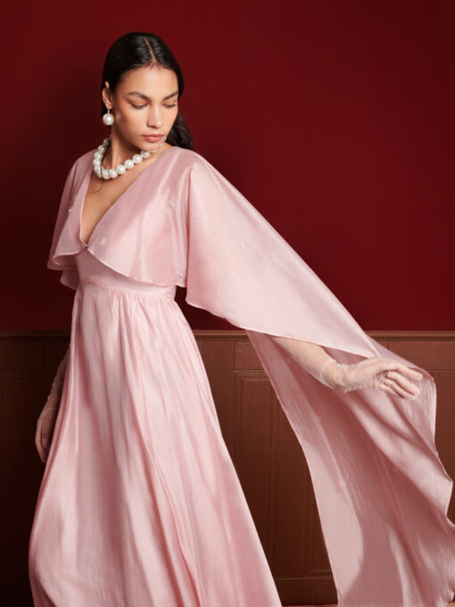 DREAM Crystal Cape Maxi Dress - Image 5