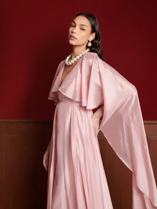 DREAM Crystal Cape Maxi Dress - Image 6