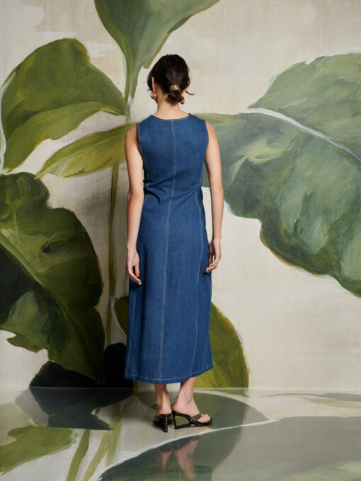 Ghospell  Teo Denim Midi Dress - Image 4