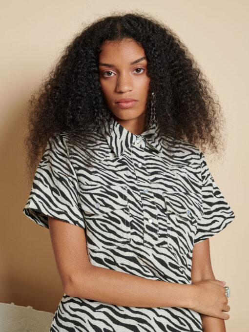 Ghospell Zia Zebra Mini Dress - Image 5