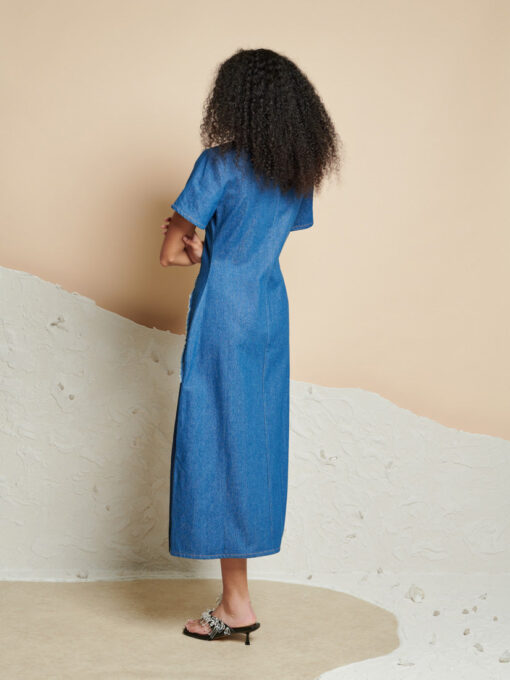 Ghospell  Alba Denim Midi Dress - Image 4