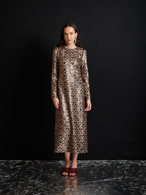 Ghospell  Yara Sequin Leopard Midi Dress - Image 2