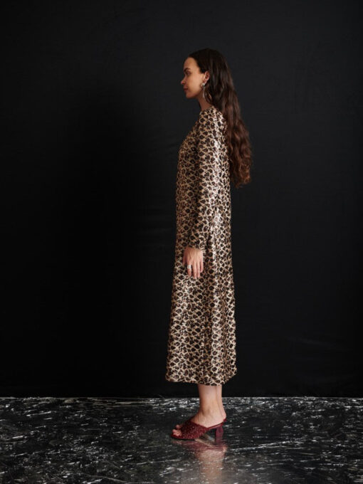 Ghospell  Yara Sequin Leopard Midi Dress - Image 3