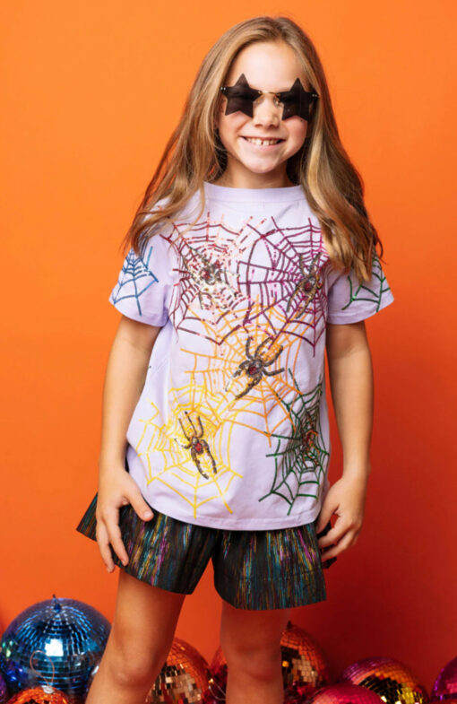 QOS-KIDS TEE-LAVENDER SPIDER