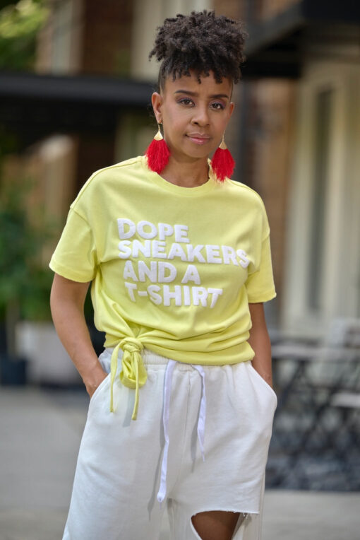 Dope Sneakers and a T-Shirt Tee -Yellow