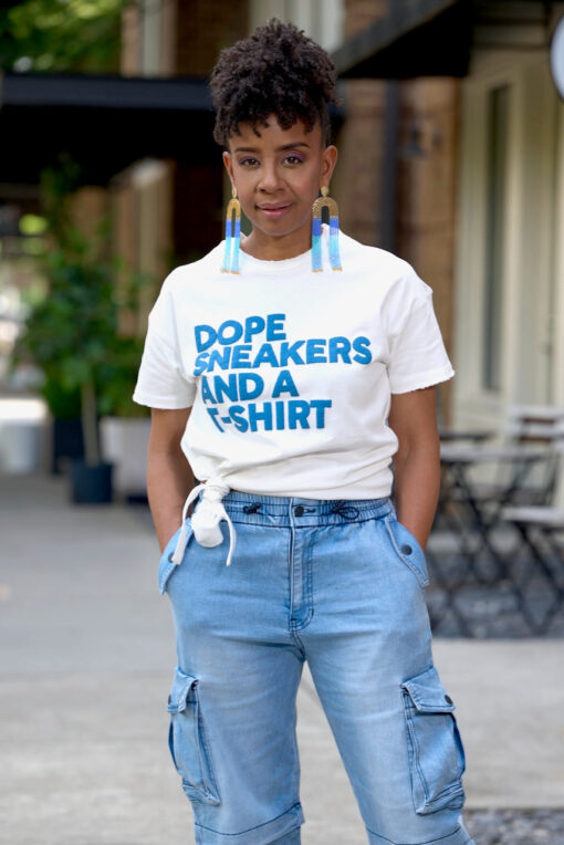 Dope Sneakers and aT-Shirt Tee -White/Blue